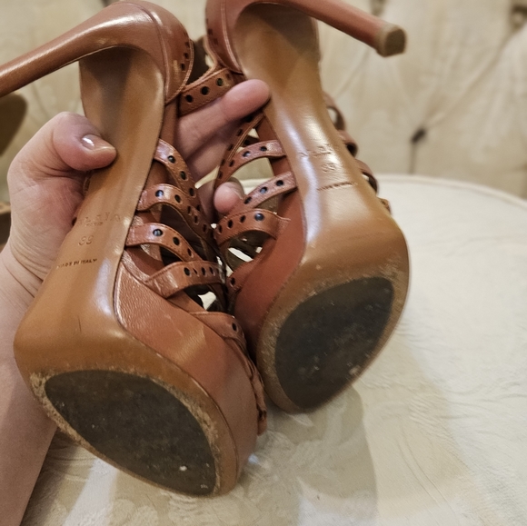 Genuine leather Alia Strappy High heel shoes On a platform - Picture 12 of 16